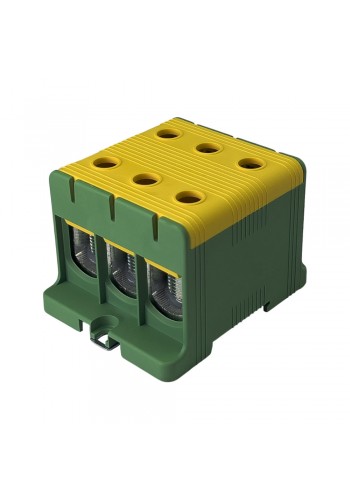 Клемник на DIN-рейку FT1150G 3P,Cu:35-150 / Al:35-150 мм2, жовто-зелений Промфактор ( FT1150G3 )