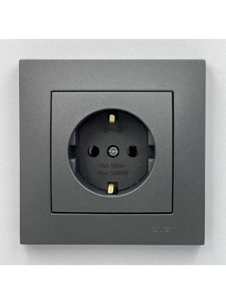 Розетка EL-BI VEGA антрацит матовий 1-на з заземленням ( 510-016700-217 )
