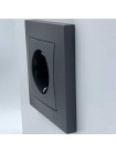 Розетка EL-BI VEGA антрацит матовий 1-на з заземленням ( 510-016700-217 )