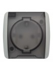 Розетка EVA сіра 1-на з заземленням з кришкою ( 554-011500-218 )