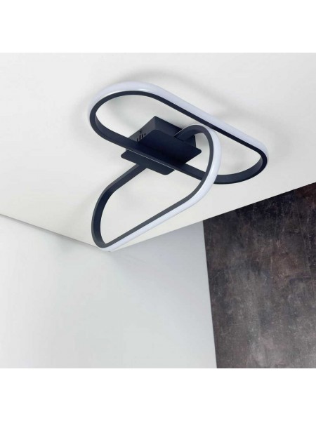 Світильник LED smart SKYLER-2D +пульт 55W 3000-5000K IP20 чорний Violux ( 220895 )