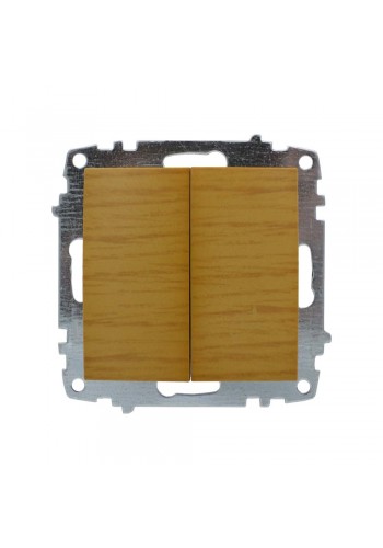 Вимикач ELBI ZENA Woodline клен 2кл без рамки ( 609-012700-202 )