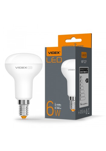 LED лампа VIDEX R50e 6W E14 4100K VL-R50e-06144 - 294131