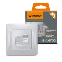 Розетка CAT6 одинарна комп'ютерна срібний шовк VIDEX BINERA VF-BNSK1PC6-SS - 296968