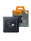 Розетка CAT6 одинарна комп'ютерна чорний графіт VIDEX BINERA VF-BNSK1PC6-BG - 295190