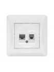 Розетка CAT6+CAT3 подвійна біла VIDEX BINERA VF-BNSK2PC6TF3-W - 295688