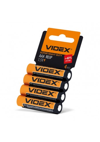 Батарейка сольова Videx R03P/AAA 4шт SHRINK CARD R03P/AAA 4pcs SC - 292816