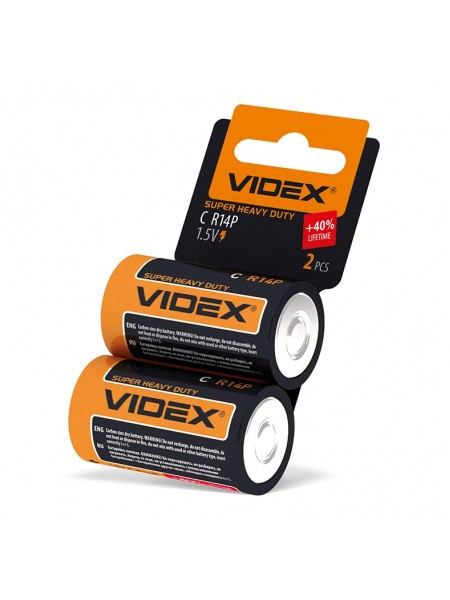 Батарейка сольова Videx R14P/C 2шт SHRINK CARD R14P/C 2pcs SС - 292786