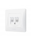 Розетка CAT6+CAT3 подвійна біла VIDEX BINERA VF-BNSK2PC6TF3-W - 295688