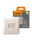 Розетка CAT6+CAT3 подвійна кремова VIDEX BINERA VF-BNSK2PC6TF3-CR - 296241
