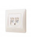 Розетка CAT6+CAT3 подвійна кремова VIDEX BINERA VF-BNSK2PC6TF3-CR - 296241