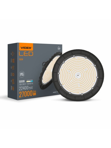 LED світильник висотний ХайБей VIDEX 150W 5000K 27000Lm Чорний VL-HB01-1505B - 484817