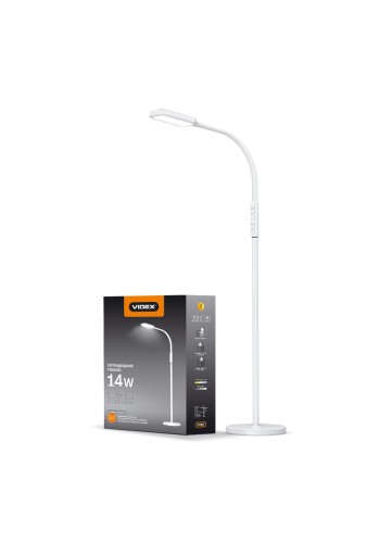 LED торшер білий VIDEX TF07W 14W 3000-5500K VL-TF07W - 296548