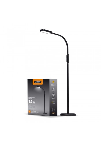 LED торшер чорний VIDEX TF07B 14W 3000-5500K VL-TF07B - 296555
