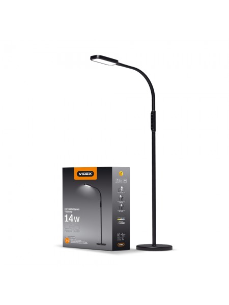 LED торшер чорний VIDEX TF07B 14W 3000-5500K VL-TF07B - 296555