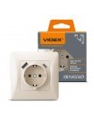 Розетка одинарна із заземленням з USB+USB-C кремова VIDEX BINERA VF-BNSK1GUC-CR - 485289