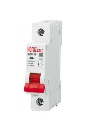 Автоматичний вимикач SAFE 10А 1P В HOROZ ELECTRIC 114-001-1010-010