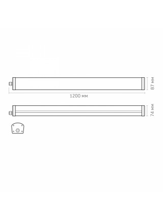 LED світильник IP65 лінійний VIDEX 48W 1.2М 4000K VLE-BNW-48124 - 541425