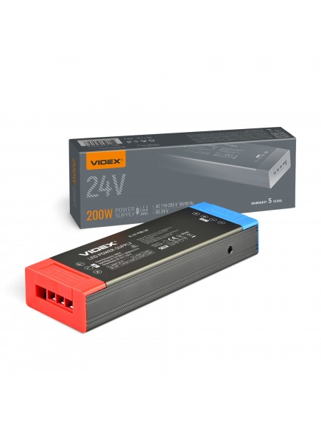 Блок живлення для LED стрічки VIDEX DC24V 8.34A 200W IP20 (VL-LST-P200-24V) VL-LST-P200-24V - 489607