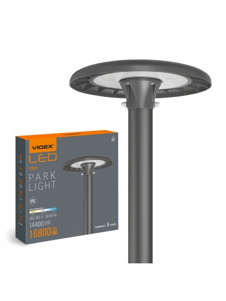 LED світильник парковий VIDEX SLP01 IP65 120W 16800Lm 3000/5000/6500K 220V VL-SLP01-120B - 486095