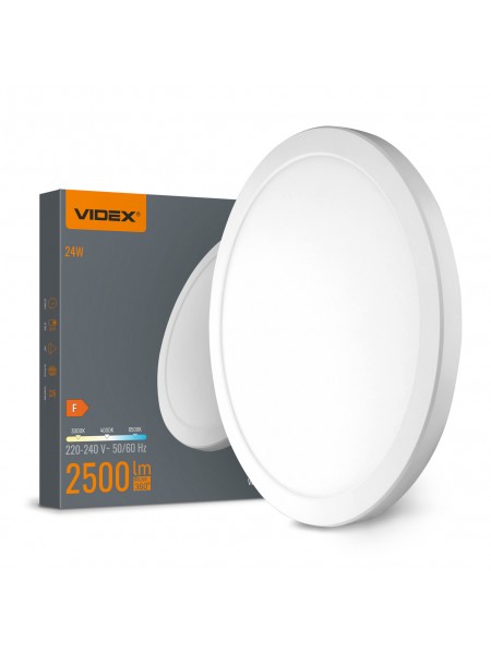 LED світильник круглий VIDEX DL6R 24W 3000K-4000K-6500K White VL-DL6R-24CW - 487924