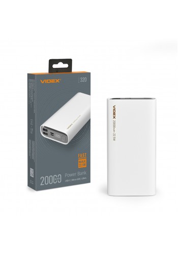 Повербанк 20000mAh VIDEX VPB-320 22.5W White VPB-320-W - 486576