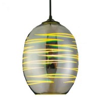 Світильник підвісний LASER Е27 3D-ефект овальний хром HOROZ ELECTRIC 
021-004-0002-010