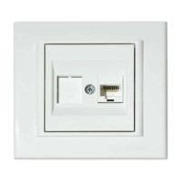 Розетка комп’ютерна (CAT6) біла MINA OVIVO 
401-010300-229