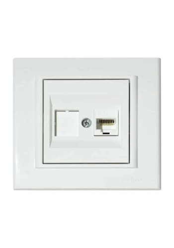 Розетка комп’ютерна (CAT6) біла MINA OVIVO 401-010300-229