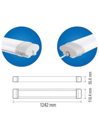 Світлодіодний світильник вологозахищений OKYANUS-72 72W 6400K HOROZ ELECTRIC 
059-005-0072-010