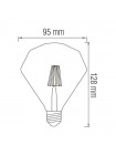 Світлодіодна лампа Filament RUSTIC DIAMOND-4 4W E27 2200К HOROZ ELECTRIC 001-034-0004-010