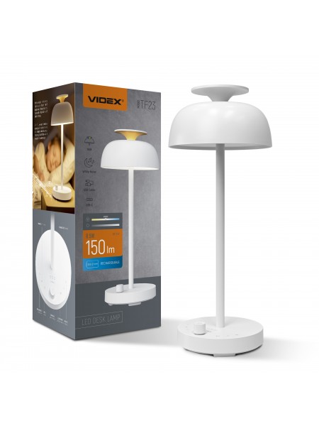 LED лампа настiльна з акумулятором VIDEX VL-TF23W 8.5W 4000K+RGB White VL-TF23W - 400202