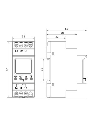 Цифрове реле контролю напруги FRV15 4 200-500V 1NO+1NC Промфактор ( FRV15 4 )