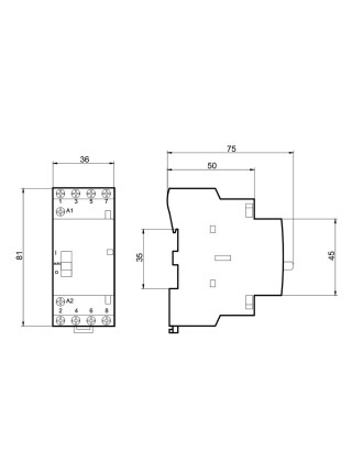 Контактор модульний MCF3i 25-20 4P з ручним керуванням Промфактор ( MCF3i2540230 )