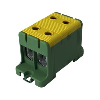 Клемник на DIN-рейку FT1095G 2P,Cu:16-95 / Al:16-95 мм2, жовто-зелений Промфактор ( FT1095G2 )
