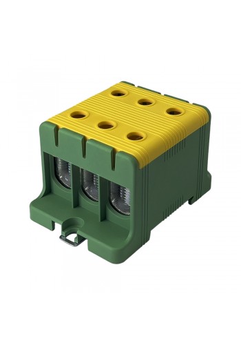 Клемник на DIN-рейку FT1095G 3P,Cu:16-95 / Al: 16-95 мм2, жовто-зелений Промфактор ( FT1095G3 )