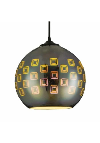 Світильник підвісний SPECTRUM Е27 3D-ефект круглий хром HOROZ ELECTRIC 021-005-0001-010