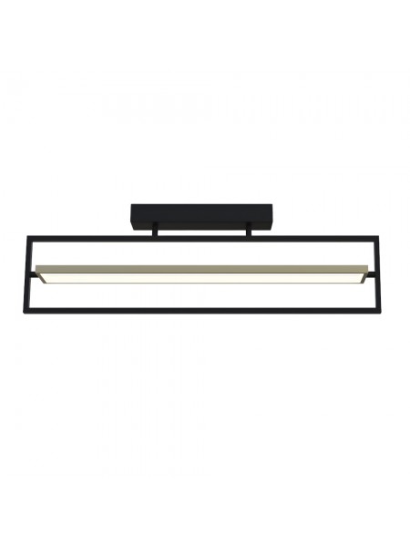 Світильник LED smart PRADA+пульт 60W 3000-5000K IP20 прямокутник чорно-золотий Violux ( 220725 )