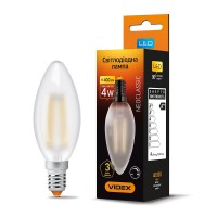 LED лампа VIDEX Filament C37FMD 4W E14 4100K диммерная