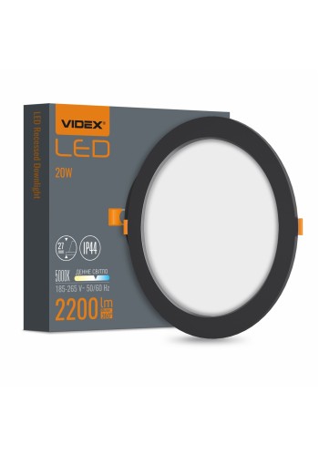 LED світильник Back вбудований круглий VIDEX 20W 5000K Black VL-DLBR-205B - 485265