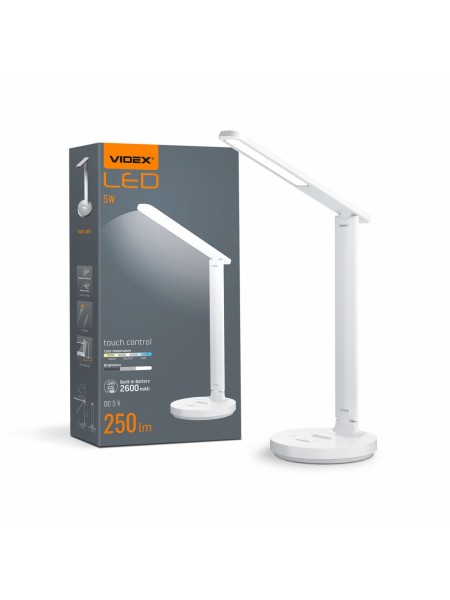 LED лампа настiльна з акумулятором VIDEX VL-TF16W 5W 1800-5000K VL-TF16W - 484039