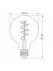 LED лампа VIDEX Filament G125FASD 5W E27 2200K дімерна бронза