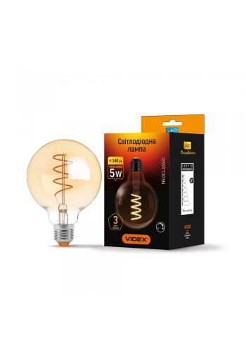 LED лампа VIDEX Filament G95FASD 5W E27 2200K дімерна бронза VL-G95FASD-05272 - 297767