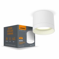 Світильник VIDEX IP44 під лампу GX53 накладний Білий VL-SPF19A-W VL-SPF19A-W - 484725
