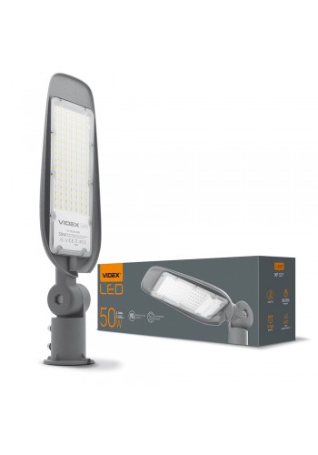 LED вуличний ліхтар VIDEX (поворотний) 50W 5000K Сірий