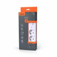 Мережевий подовжувач VIDEX ONCORD з/з 3п 3м (3x1.5мм) з кнопкою White VF-PD33G-W - 484886