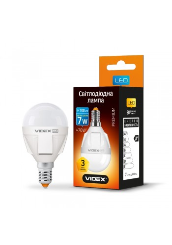 LED лампа VIDEX PREMIUM G45 7W E14 3000K VL-G45-07143 - 293905