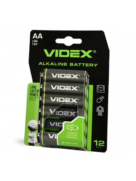 Батарейка лужна VIDEX LR6/AA 12шт BLISTER LR6/12B/AA/1.5V - 486200