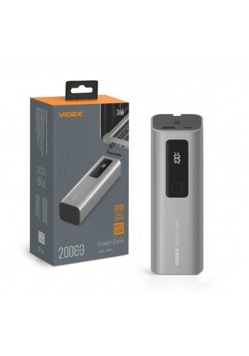 Повербанк 20000mAh VIDEX VPB-366 165W PD100W +Display VPB-366-G - 487160