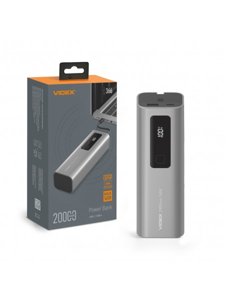 Повербанк 20000mAh VIDEX VPB-366 165W PD100W +Display VPB-366-G - 487160
